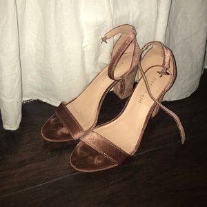 Rose color Madden Girl velvet heels